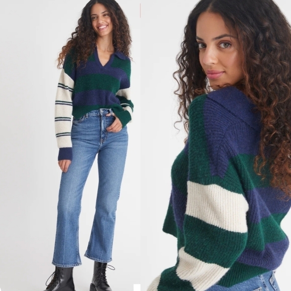 525 America Sweaters - 525 Andi Sweater Women's XL Blue Green Pullover Shirt